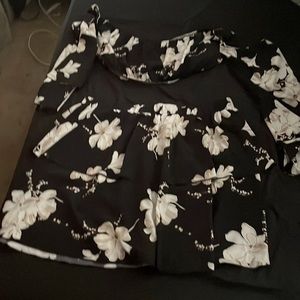 Floral skirt and crop top set.